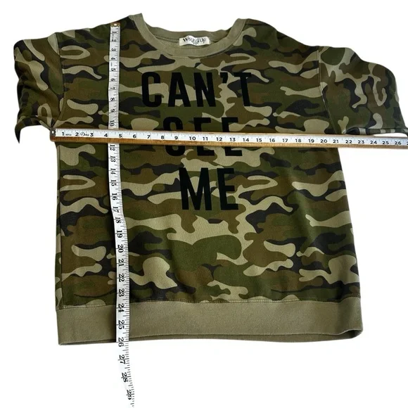 Wound Up Camouflage Crewneck Women’s Sweatshirt, Streetwear/Casual/ Playful Bold - Picture 6 of 11